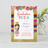 Mexikanische Abschluss-Party-Fiesta-Einladung Einladung (Stehend Vorderseite)