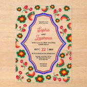 mexikanische Acrylhochzeit Acryleinladungen (Vorderseite)