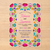 Mexikanische Acrylhochzeit Einladung (Vorderseite)