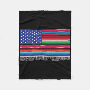 mexikanische amerikanische Flagge Serape Cinco de  Fleecedecke