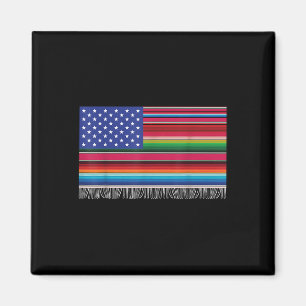 mexikanische amerikanische Flagge Serape Cinco de  Magnet