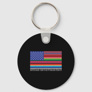 mexikanische amerikanische Flagge Serape Cinco de Schlüsselanhänger