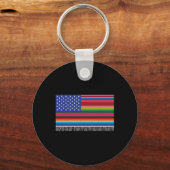 mexikanische amerikanische Flagge Serape Cinco de Schlüsselanhänger (Vorderseite)