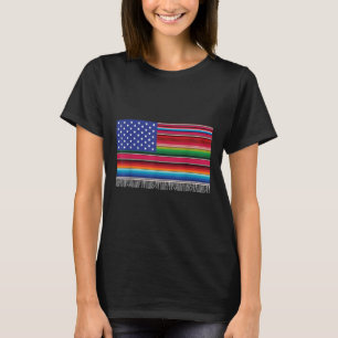 mexikanische amerikanische Flagge Serape Cinco de  T-Shirt
