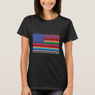 mexikanische amerikanische Flagge Serape Cinco de  T-Shirt