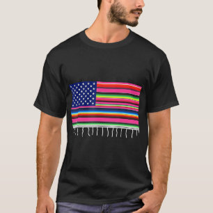 Mexikanische amerikanische Flagge USA Serape Cinco T-Shirt