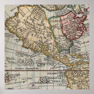 Mexikanische Amerikanische Landkarte Vintag Poster