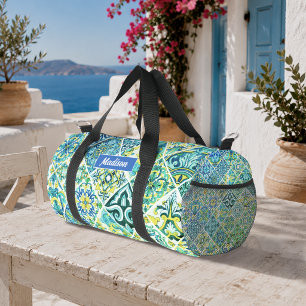 Mexikanische Aqua-Minze Sizilianische Mittelmeerfl Duffle Bag