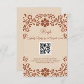 Mexikanische Art Beige Wedding RSVP Karte (Vorne/Hinten)