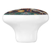 Mexikanische aztekische Mayagöttin-ethnische Keramikknauf (Seitenansicht)