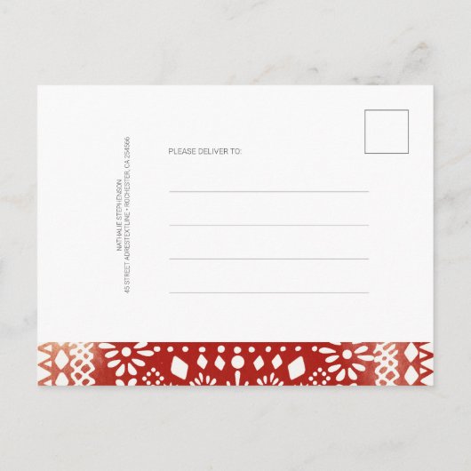 mexikanische Babydusche Danke Einladungspostkarte (Rückseite)