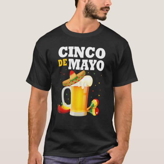 Mexikanische Bierbrille Cinco de Mayo Outfits for T-Shirt (Vorderseite)