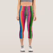 mexikanische Blanket serape Streifen farbenfroh Capri Leggings (Vorderseite)