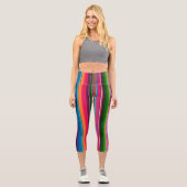 mexikanische Blanket serape Streifen farbenfroh Capri Leggings (Vorderseite)