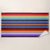 mexikanische Blanket Streifen farbenfrohe Rainbow  Strandtuch (Vorderseite)