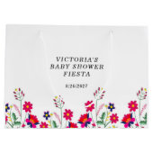 Mexikanische Blume Babydusche Fiesta Große Geschenktüte (Rückseite)