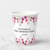 Mexikanische Blume Babydusche Fiesta Pappbecher (Vorderseite)