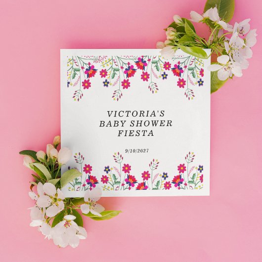 Mexikanische Blume Babydusche Fiesta Serviette