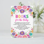 Mexikanische Blume Fiesta Baby Shower Books for Ba Begleitkarte (Stehend Vorderseite)