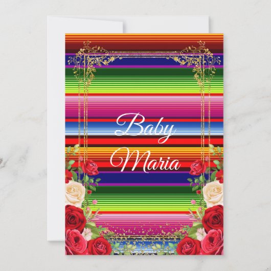 Mexikanische Blume Fiesta Paare Dusche Einladung (Rückseite)