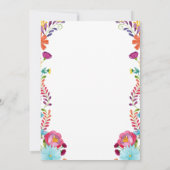 Mexikanische Blume Fiesta Wedding Einladung (Rückseite)