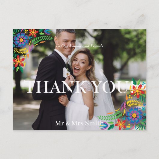 Mexikanische Blume Foto Danke Postcard Postkarte (Vorderseite)