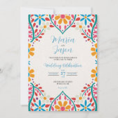 Mexikanische Blume in Blumenfarben Boda Wedding Einladung (Vorderseite)