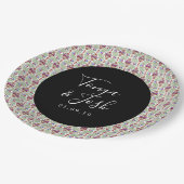 Mexikanische Blume Kleines botanisches Blumendesig Pappteller (Schrägansicht)