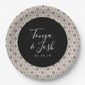 Mexikanische Blume Kleines botanisches Blumendesig Pappteller (Vorderseite)