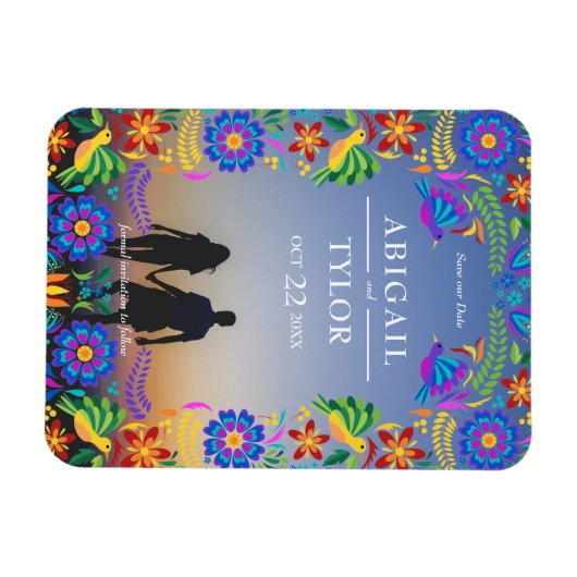 Mexikanische Blume Save the Date Magnet (Horizontal)