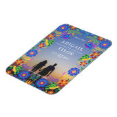 Mexikanische Blume Save the Date Magnet (Linke Seite)