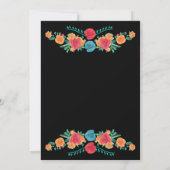 Mexikanische Blume trinken Brautparty Einladung (Rückseite)