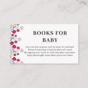 Mexikanische Blumen Bücher fürs Baby Babyparty Begleitkarte