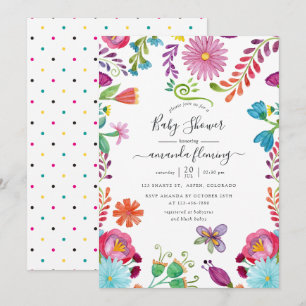 Mexikanische Blumen-Fiesta-Baby-Party Einladung