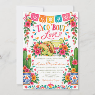 Mexikanische Blumen-Taco-Party zur Liebes-Fiesta-J Einladung