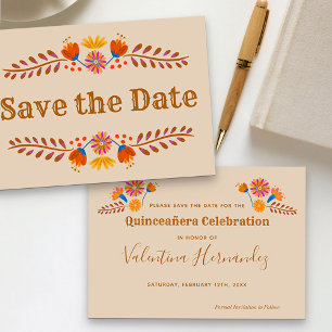 Mexikanische Blumen Western-Typografie Save The Da Date