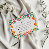 mexikanische Blumenfarben Botanische Blume Hochzei RSVP Karte