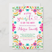 mexikanische Blumenfiesta Kinderdusche Einladung (Vorderseite)