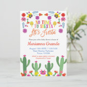 mexikanische Blumenfiesta Kinderdusche Einladung (Stehend Vorderseite)