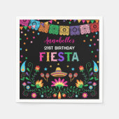 Mexikanische Blumenfiesta zum Geburtstag Serviette (Vorderseite)