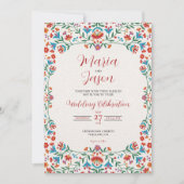 mexikanische Blumenkolorbie Botanisch Romantische  Einladung (Vorderseite)