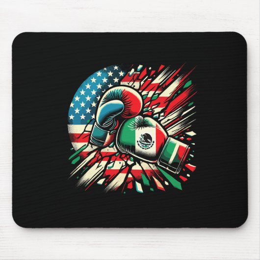 Mexikanische Boxhandschuhe mit amerikanischer Flag Mousepad (Vorne)