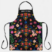 Mexikanische Bright Floral Folk Kunst Personalisie Schürze (Vorderseite)