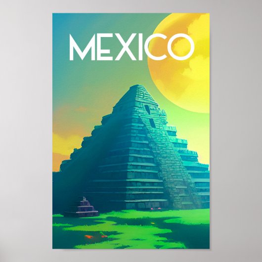 Mexikanische Bürgermeisterpyramide Ai art Poster (Vorne)