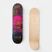 Mexikanische Calavera Rot und Schwarzer Schädel Ku Skateboard (Vorderseite)