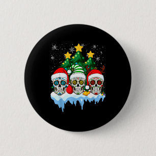 Mexikanische Calavera Santa-Blumen-Zuckerschädel-W Button