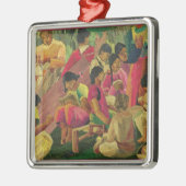 Mexikanische Dorfszene Silbernes Ornament (Links)