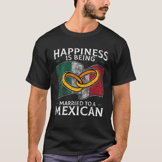 Mexikanische Ehe Mexiko Hochzeit Verheiratetes Erb T-Shirt (Vorderseite)