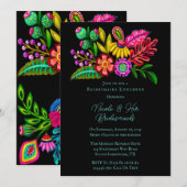 Mexikanische farbenfrohe Flora Bridesmaids Luncheo Einladung (Vorne/Hinten)