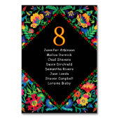 mexikanische farbenfrohe Hochzeitssitze Tischnummer (Vorderseite)